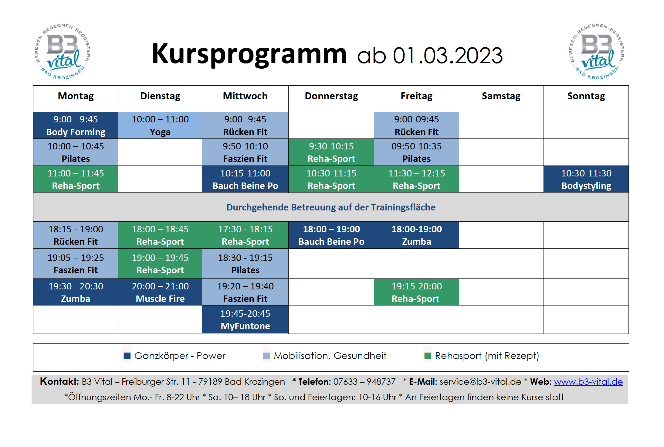 B3 Kursplan - März 2023